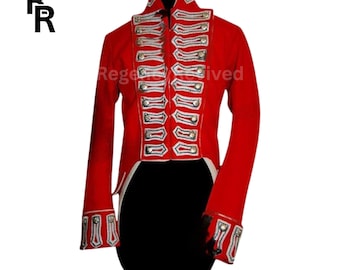 Red Military Hussar Jacket | Vintage Band Uniform Jacket | Statement Gothic Fashion