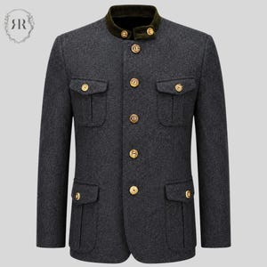 Heritage Trachten Jacket | Bavarian Traditional Wool Coat | Oktoberfest German Alpine Jacket | Rustic Wedding Blazer