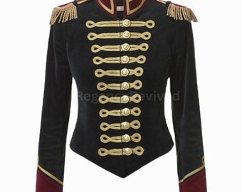 Jack in militaire stijl voor dames | Vintage banduniform jas met gouden vlechten