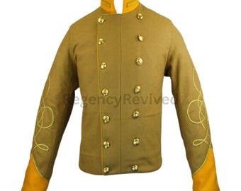 Militair officiersjack | Regentschapsjas met gouden afwerking | Vintage uniformkostuum | Cosplay- en re-enactmentjas voor heren