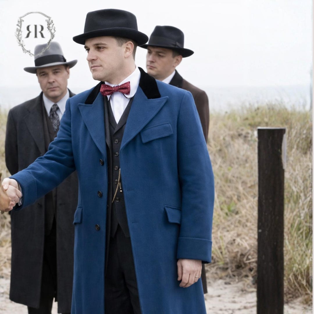 Sam Rothstein Blue Robe Boardwalk Empire Arnold Rothstein Wool Coat – 1920s Gangster Jacket ...