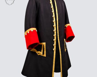 Donkerblauwe wollen jas Franse marineofficier | Militair slipjasjack | Historische uniformjas