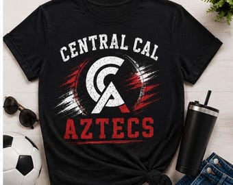 LOCAL PICKUP Central Cal Aztecs Soccer Shirt | Soccer Game Day Tee | Cute Soccer  Mom Graphic| Red Black White Soccer Shirt| Team Spirit