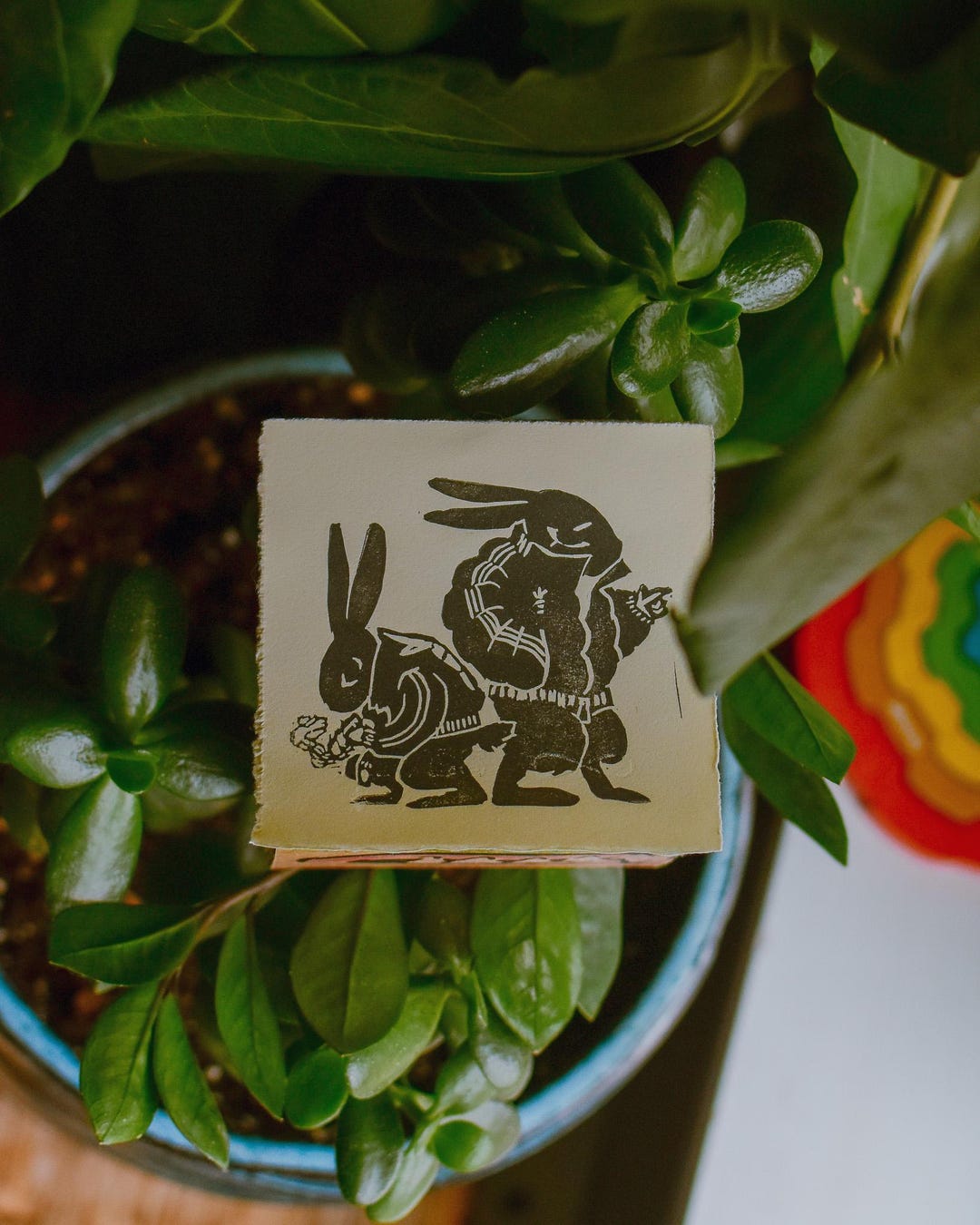 AIN'T NO FOOL - April 1st 'rabbit Rabbit' Linocut - Etsy