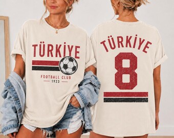 Türkiye Football Shirt Vintage Turkey Soccer Jersey Retro Football Club 1923 Tee Unisex Turkish Pride Gift Comfort Colors Sportswear
