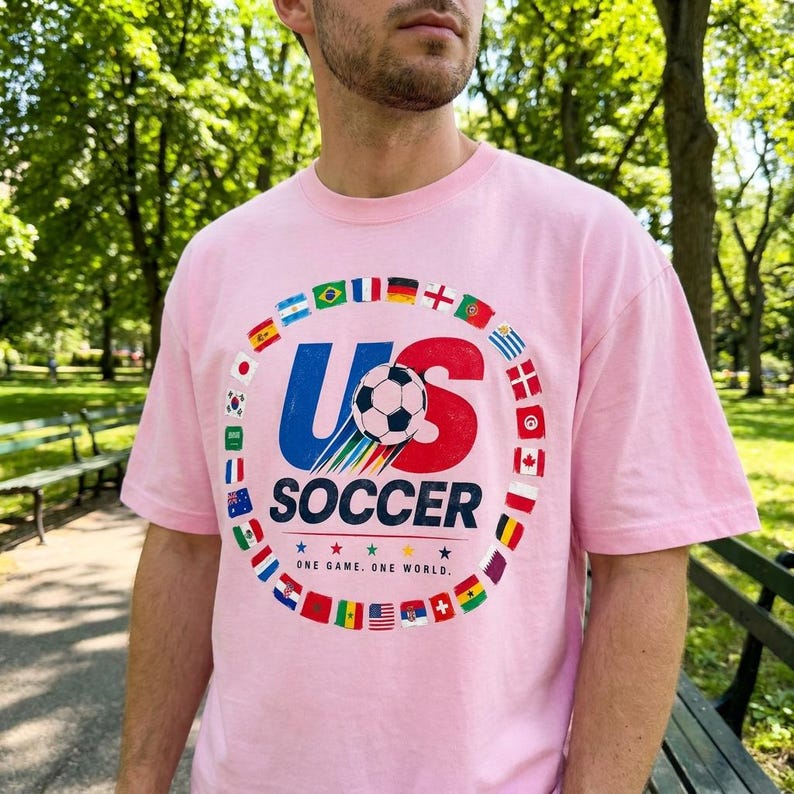 US Soccer T-shirt USA Football Flag Design Soccer Team Shirt World Soccer Fan Clothing Comfort Colors Vintage Style Soccer Game Day Tee bild 2