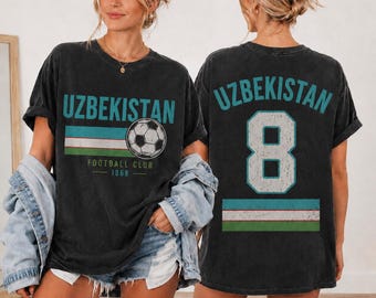 Uzbekistan Football Shirt, Vintage Soccer Tee, Retro Uzbekistan Club T-Shirt, Comfort Colors Soccer Fan Gift, Central Asia Sportswear