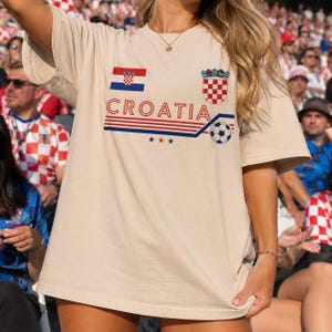 Croatia Soccer Shirt, Croatian Football Tee, Soccer Cup Fan Gift, Comfort Color T-shirt, Croatia Flag Shirt, HNS Fan Gear, Unisex Sports Tee image 3