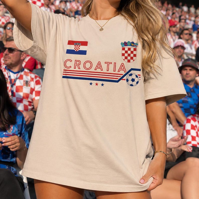 Croatia Soccer Shirt, Croatian Football Tee, Soccer Cup Fan Gift, Comfort Color T-shirt, Croatia Flag Shirt, HNS Fan Gear, Unisex Sports Tee image 3