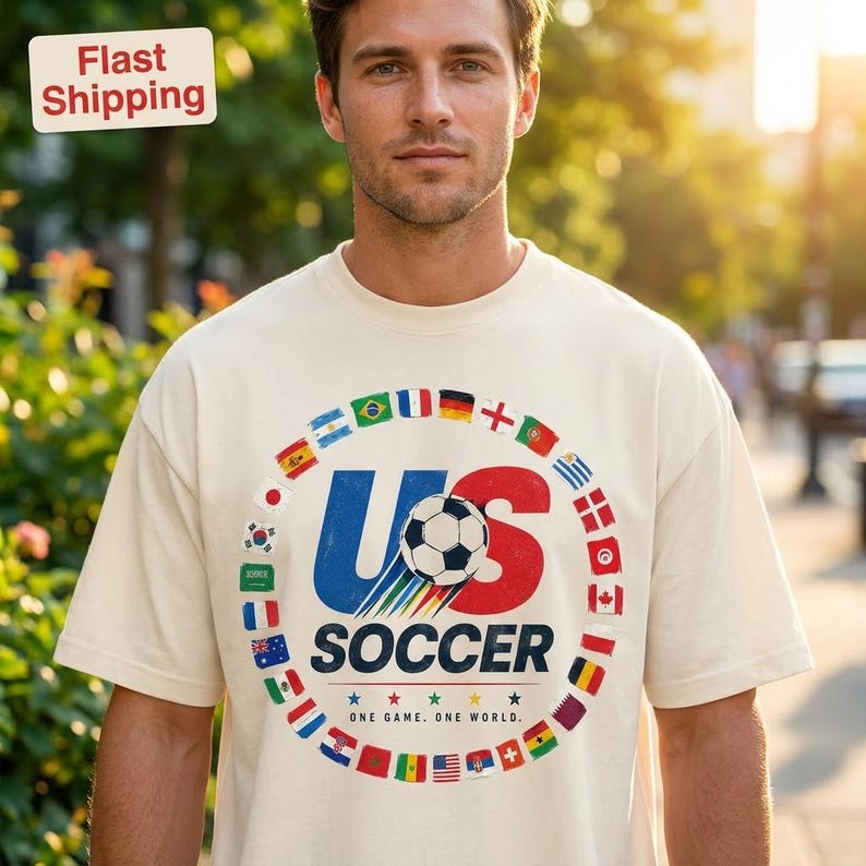 US Soccer T-shirt USA Football Flag Design Soccer Team Shirt World Soccer Fan Clothing Comfort Colors Vintage Style Soccer Game Day Tee bild 3