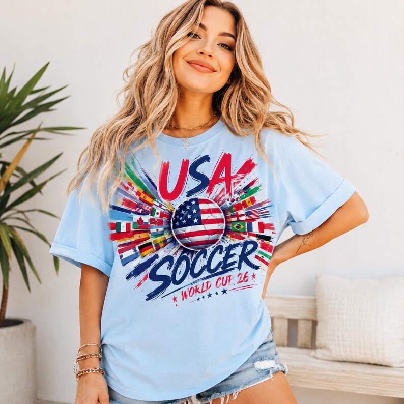 USA Soccer Cup 2026 Shirt, Comfort Colors Soccer Fan Tee, US National Team Football Jersey, 2026 Soccer Gift, World Soccer Cup Apparel bild 2