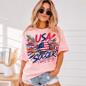 USA Soccer Cup 2026 Shirt, Comfort Colors Soccer Fan Tee, US National Team Football Jersey, 2026 Soccer Gift, World Soccer Cup Apparel bild 3