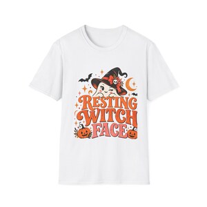 Resting Witch Face T-Shirt, Witch Hat Halloween Design with ghost