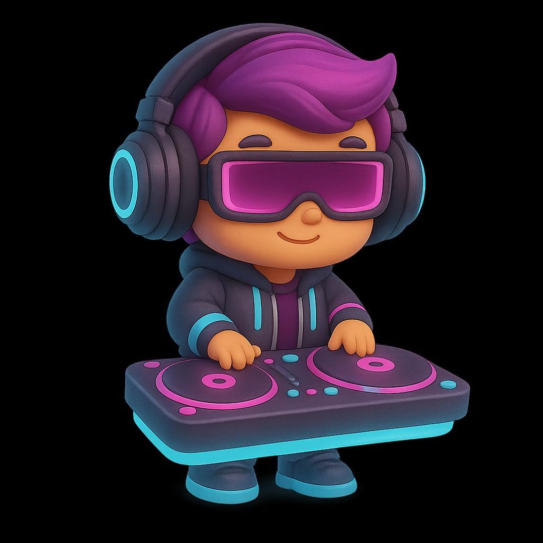 Kawaii DJ Chibi PNG, 3D Pastel Character Clipart, Printable Sticker Art ...