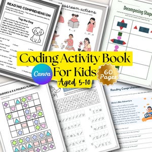 Cahier d'activités de codage pour enfants de 5 à 10 ans | 60 cahiers d'exercices imprimables (téléchargement PDF A4)