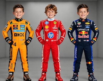 子供用/大人用フォーミュラレーシングスーツ | コーデュラ生地のゴーカート用衣装 | F1スタイルのカートレーシングスーツ | モータースポーツ用子供用カートスーツ