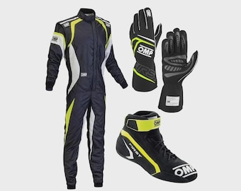 New OMP Go Kart Racing Suit Complete Kart Kit Level 2 Shoes/Gloves with Balaclava Kids & Adults Karting Outfit | Complete Kit