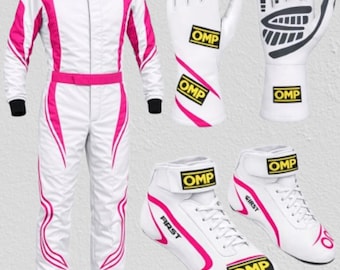 New OMP Go Kart Racing Suit Complete Kart Kit Level 2 Shoes/Gloves with Balaclava Kids & Adults Karting Outfit | Complete Kit