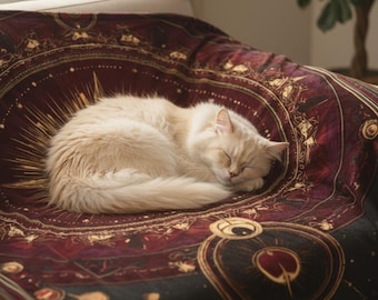 Celestial Sun and Moon Velveteen Plush Blanket | Dark Academia Whimsigoth Occult Throw