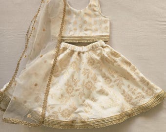 Ensemble Lehenga Choli fait main, chaniya choli pour tout-petits, tenues de fête indiennes, robe pour bébé