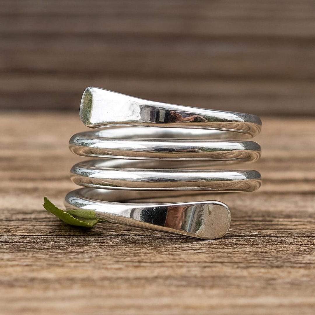 Handmade Sterling Silver Coil Ring • Minimalist Wire Wrapped Design - Etsy