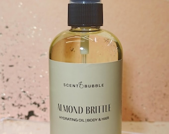 Almond Brittle Sweet Scented Body & Hair Oil –  Dry Body Oil, Moisturizing Body Oil, Gourmand Bodycare , Multi Use Skin Oil