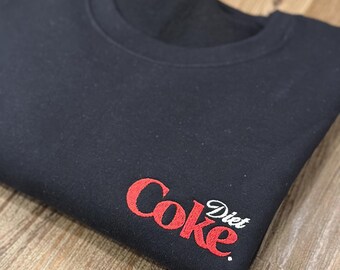 embroidered diet coke  sweatshirt, diet coke crewneck, I need a Diet Coke, trendy, holiday gift sweater, pop soda cola drink unisex