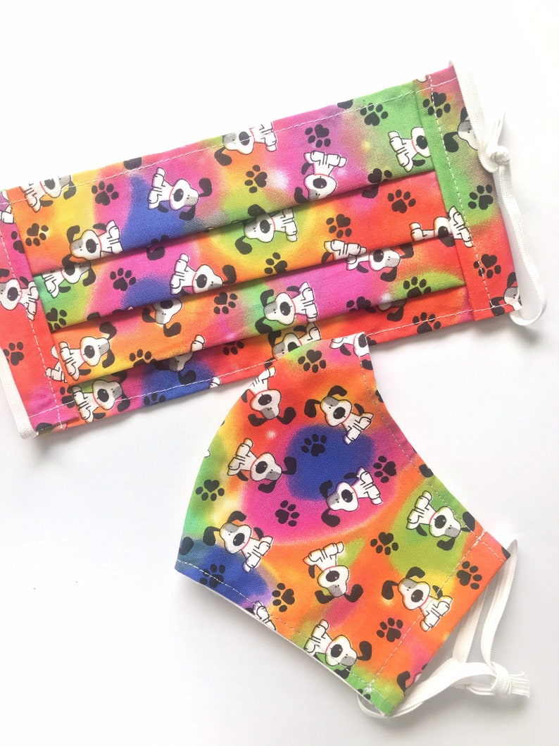 Washable Face Mask Dogs Tie Dye Reusable Cotton Cloth Etsy