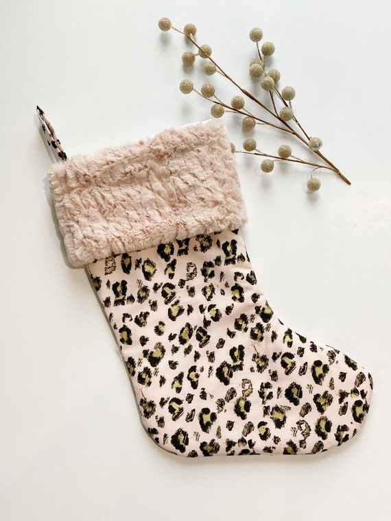 Rose Gold Leopard Christmas Stocking / Personalize / Leopard Print / Minky  Fur Cuff / Pink / Fully Lined / 18 -  Canada