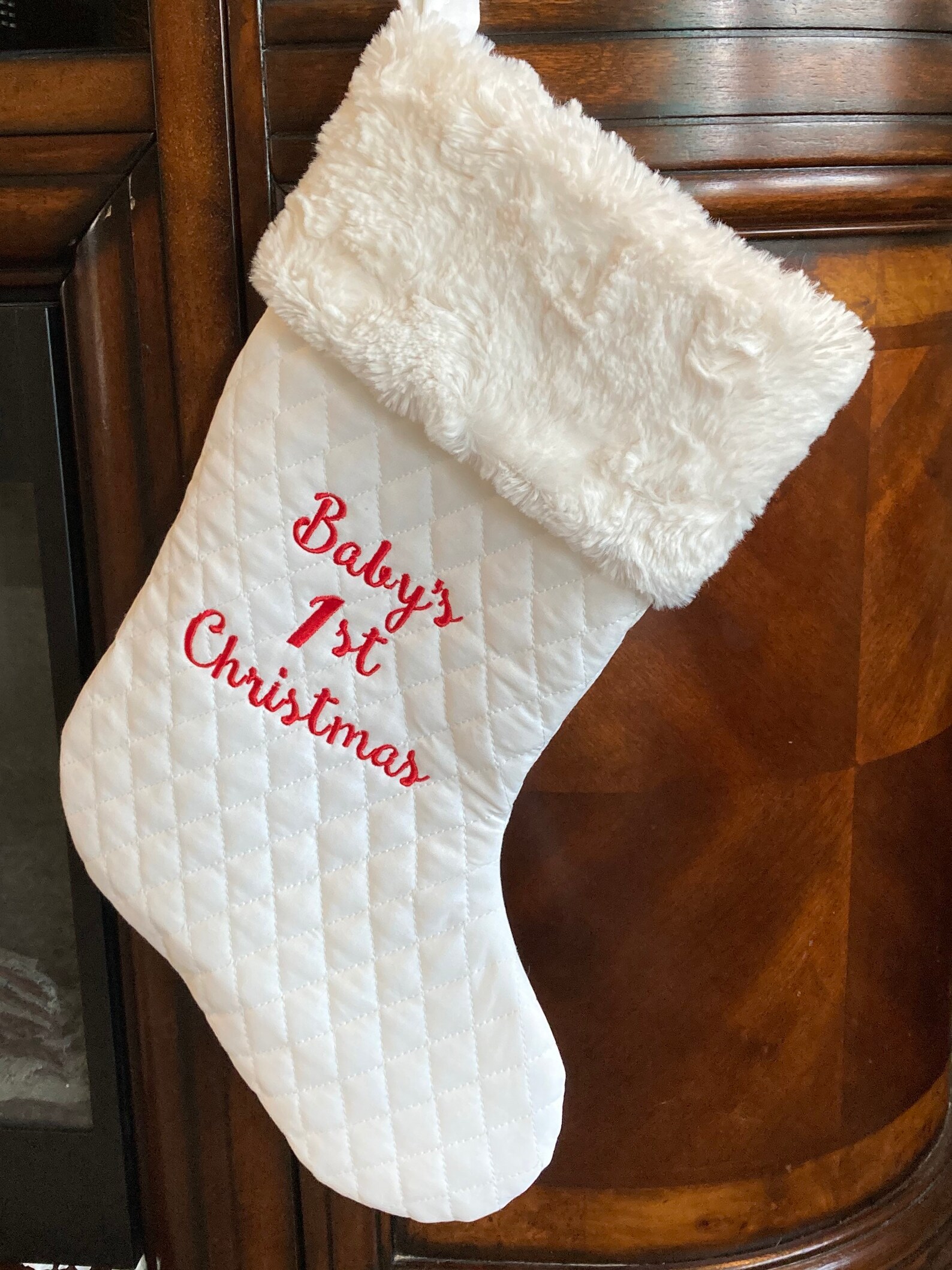 Personalized Babys First Christmas Stocking Fully Lined Boy Etsy