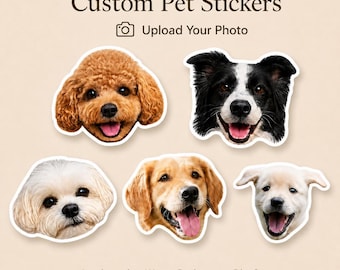 Custom Pet Sticker, Personalized Dog Photo Sticker, Waterproof Vinyl Sticker, Die Cut Pet Decal, Cat Sticker, Water Bottle Laptop Sticker
