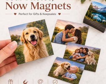 Custom Photo Magnets, Personalized Fridge Magnets, Flexible Picture Magnet, Family Pet Photo Keepsake, Gift for Loved Ones