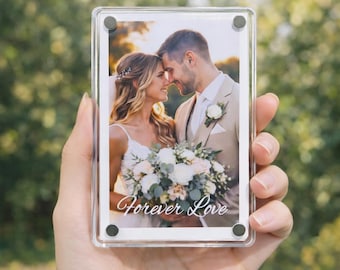 Custom Acrylic Photo Magnet, Personalized Fridge Magnet Frame, Magnetic Picture Holder, Family Photo Keepsake,Gift for Loved Ones