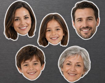 Custom Face Magnet, Personalized Photo Magnet, Human & Pet Portrait Magnet, Shaped Fridge Magnet, Custom Gift