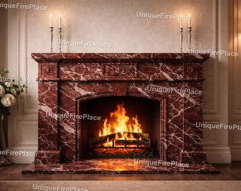 Luxury Marble Fireplace | Classic French Style Fire Surround | Elegant Home Decor Centerpiece Traditional Victorian Style Living Room Decor
