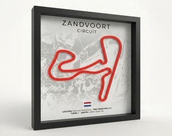 Formula 1 Zandvoort Circuit 3D Wall Art – Framed F1 Track Poster – Motorsport Decor – F1 Gifts for Fans