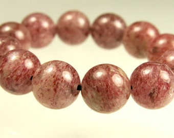 Glittering Natural Red Russian Muscovite Round Bead ~ 8.5mm ~ 12 beads ~ D0023