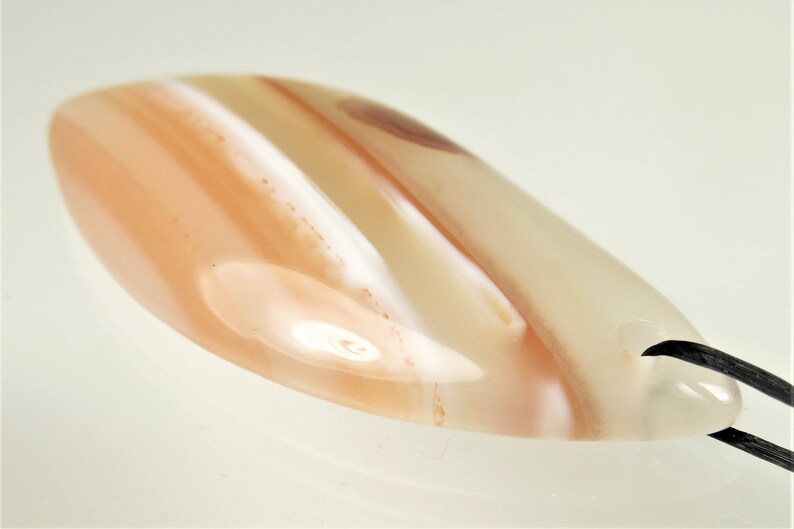 Sweet ~ Brazilian Chalcedony Banding Agate Pendant B7797 46mm x 20mm x 6.3mm