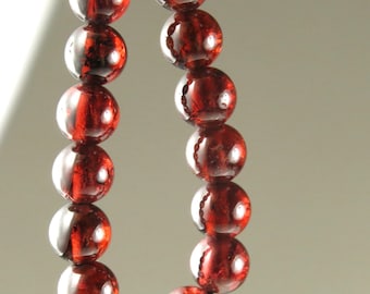 SALE (10% off) ~ was 7.19 ~ Translucent Wine Red Garnet Small Round Bead  - 5mm - 16 beads - B5606