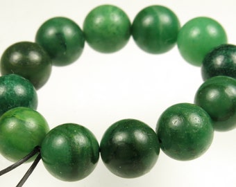 So Luscious ~ Natural African Green Jade Round Bead - 8.5mm ~ 12 beads ~ C6083
