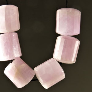 BARGAIN (10% off) ~ originally 18.78 ~ Violet Beauty ~Rare Valuable Natural Kunzite Multi-Sided Cylindricals- 9.5mm x 8.5mm - 6 beads- C5125