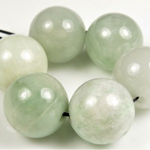 BARGAIN Plus SALE (10% off) ~ was 26.99 ~ Premium Grade Burmese Jadeite Round Bead - close to 13mm - 6 beads - B9294