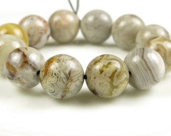 SALE (10% off) ~ was 12.99 ~ Beautiful Mexican Laguna Crazy Lace Agate Round Bead - 10mm ~ 12 beads - C2417