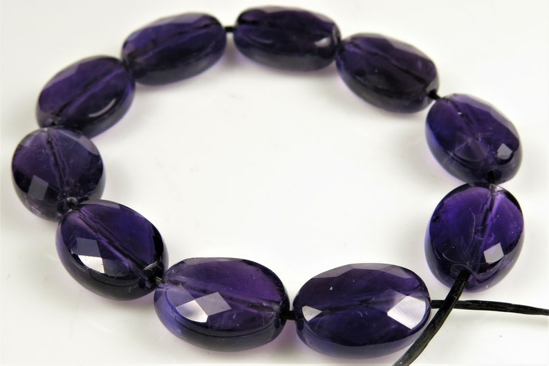 High Grade ~ Quality Deep Purple Amethyst Faceted Small Oval Bead 11mm x 8mm x 5mm C3096 10 beads