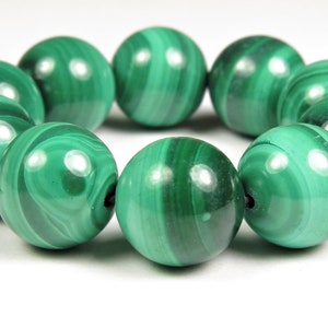LAST Strands SALE (10% off) - was 27.65 ~ Top Grade ~ Premium Quality Natural Malachite Round Bead - 10mm - 10 beads - C0871