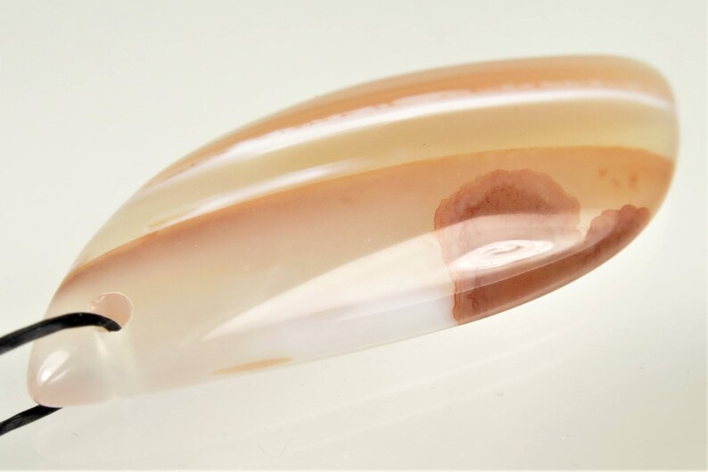 Sweet ~ Brazilian Chalcedony Banding Agate Pendant B7797 46mm x 20mm x 6.3mm