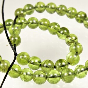 Beautiful ~ Translucent Quality Natural Genuine Peridot Smooth Small Round Beads - 4.5mm ~ 40 beads ~ 7&quot; strand ~ C5765