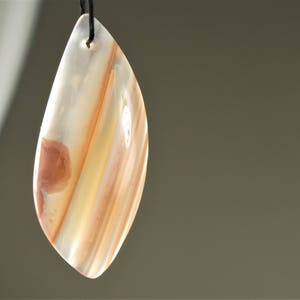 SALE (10% off) ~ was 16.99 ~ Sweet ~  Brazilian Chalcedony Banding Agate Pendant - 46mm x 20mm x 6.3mm - B7797