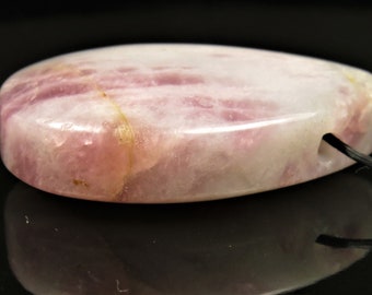 Unusual ~ Natural Madagascar Rose Quartz Teardrop Pear Pendant ~ 35mm x 25mm x 11mm ~ C5777