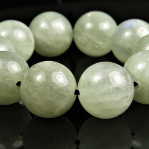 LAST Strand SALE (5% off) ~ was 20.73 ~ Rarest & Unique~ Natural Translucent Siberian Green Moonstone Bead~ close to 10mm ~ 10 beads~ C4730